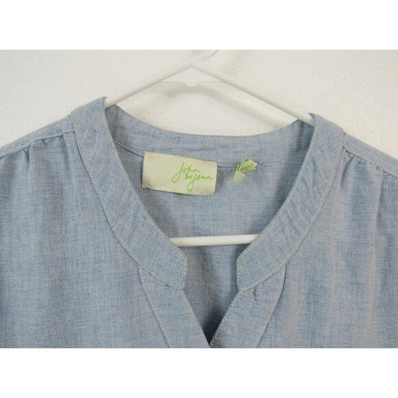 Revolve John + Jenn Dress Size Small Light Blue Linen Cotton Chambray Preppy - Picture 2 of 6